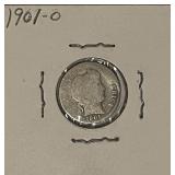 US 1901O Silver Barber Dime