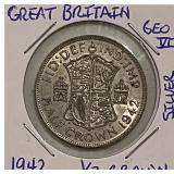 Silver 1942 Gr.Brit. 1/2 Crown