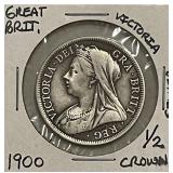 Silver 1900 Gr.Brit. 1/2 Crown