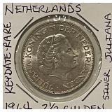 Silver Neth. 1964 2 1/2 Gulden