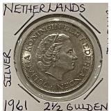 Silver Neth. 1961 2 1/2 Gulden