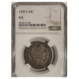 Cert. G6 1909S Silver 50c