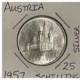 Silver Austria 1957 25 Schilling