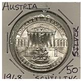Silver Austria 1968 50 Schilling