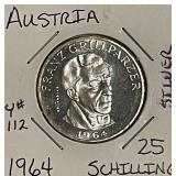 Silver Austria 1964 25 Schilling