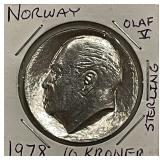 Silver Norway 1978 10 Kroner