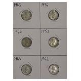 (6) Silver Canada 10c Coins