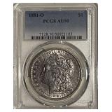 Cert. AU50 1881O Silver Morgan $1