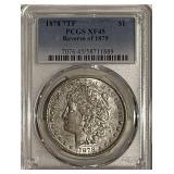 Cert. XF45 1878 7TF Silver Morgan $1