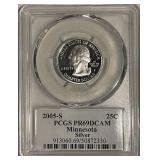 Cert. PR69DCAM Silver 2005S 25c MN