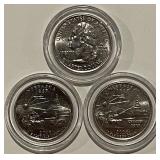 (3) Mint State Nebraska Quarters