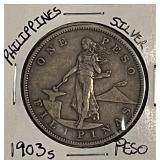 Silver 1903S Philippines Peso