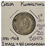 Silver Kwang-tung China 20 Cents