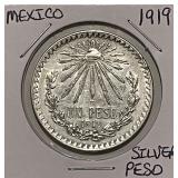Silver 1919 Mexico Peso