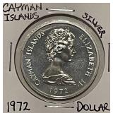 Silver 1972 Cayman Is. Dollar