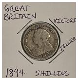 Silver 1894 Gr.Brit. Shilling