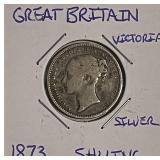 Silver 1873 Gr.Brit. Shilling