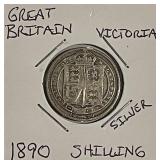 Silver 1890 Gr.Brit. Shilling