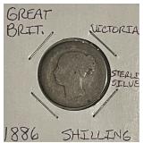 Silver 1886 Gr.Brit. Shilling