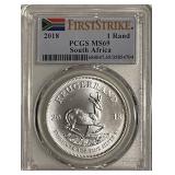 Cert. MS69 Silver 2018 S.Afr. Rand