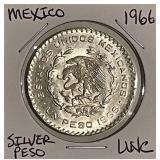 Silver 1966 UNC Peso