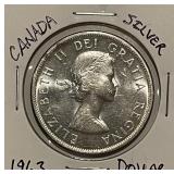 Silver 1963 Canada Dollar