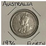 Silver 1936 Australia Florin