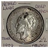 Silver 1938 Neth. 2 1/2 Gulden