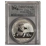 Cert. MS70 2014 .999 Silver Panda