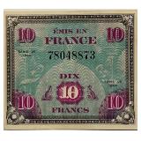 1944 France Military Currency 10 Fr.