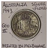 Silver 1943 Australia Florin