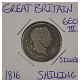 Silver 1816 Gr.Brit. Shilling
