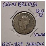 Silver 1825-29 Gr.Brit. Shilling