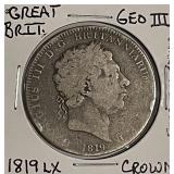 Silver 1819LX Gr.Brit. Crown