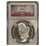 Cert. MS 63 1880S Silver Morgan Dollar