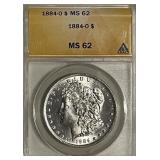 Cert. MS62 1884O Silver Morgan Dollar
