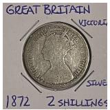 Silver 1872 Gr.Brit. Florin
