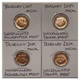 (4) Treasury Medals P&D