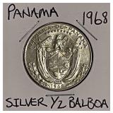 Silver 1968 Panama 1/2 Balboa