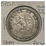 Silver 1895 Chile Peso