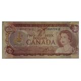 1974 Canada 2 Dollars Banknote