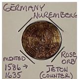 Exceptional Nuremburg Jeton 1586-1635