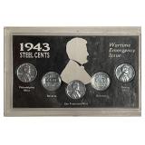 (5) Steel Wheat Cents (reprocessed)