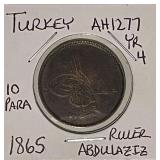 1865 Turkey 10 Para