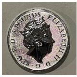 2 Troy Oz. Silver 2001 Gr.Brit. 5P