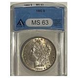 Cert. MS64 1882 Silver Morgan Dollar