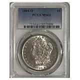 Cert. MS64 1884O Silver Morgan Dollar