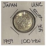 Silver Japan 1959 100 Yen