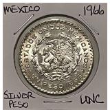Silver UNC 1966 Mexico Peso
