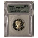 Cert. PR69 DCAM 1981S SBA Dollar